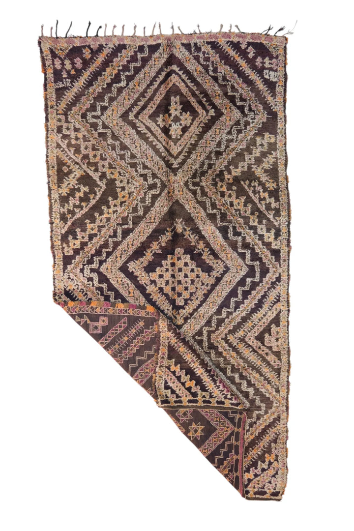 Zemmour Flat Weave Moroccan Rug - Elegant Brown Design – Les Nomades De ...